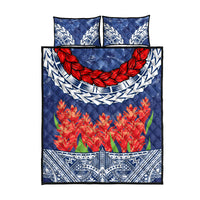 Samoan Tapa Quilt Bed Set Ula Fala and Teuila Flower LT03 - Polynesian Pride