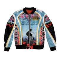 Royal New Zealand Air Force ANZAC Day Bomber Jacket Te Tauaarangi o Aotearoa LT03 Unisex Blue - Polynesian Pride