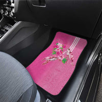 Hawaii Aloha Turtle Hibiscus and Leaves Car Mats with Polynesian and Kakau Tattoos Rose Color - Polynesian Pride