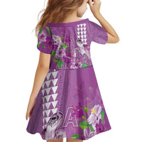 Hawaii Aloha Turtle Hibiscus and Leaves Family Matching Puletasi and Hawaiian Shirt with Polynesian and Kakau Tattoos Lilac Color - Polynesian Pride