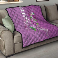 Hawaii Aloha Turtle Hibiscus and Leaves Quilt with Polynesian and Kakau Tattoos Lilac Color - Polynesian Pride