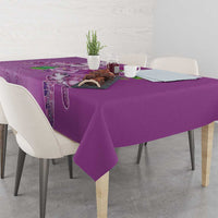 Hawaii Aloha Turtle Hibiscus and Leaves Tablecloth with Polynesian and Kakau Tattoos Lilac Color - Polynesian Pride