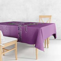 Hawaii Aloha Turtle Hibiscus and Leaves Tablecloth with Polynesian and Kakau Tattoos Lilac Color - Polynesian Pride