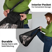 Hawaii Aloha Turtle Hibiscus and Leaves Grocery Bag with Polynesian and Kakau Tattoos Black Color - Polynesian Pride