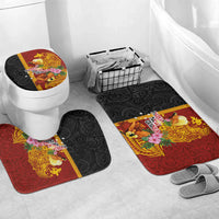 Papua New Guinea Independence Day Bathroom Set Birds-of-Paradise Melanesian Tattoos Tropical Plants