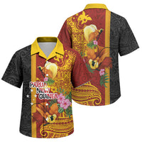 Papua New Guinea Independence Day Family Matching Tank Maxi Dress and Hawaiian Shirt Birds-of-Paradise Melanesian Tattoos Tropical Plants LT03 Son's Shirt Multicolor - Polynesian Pride