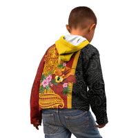 Papua New Guinea Independence Day Kid Hoodie Birds-of-Paradise Melanesian Tattoos Tropical Plants