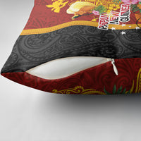 Papua New Guinea Independence Day Pillow Cover Birds-of-Paradise Melanesian Tattoos Tropical Plants