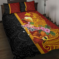 Papua New Guinea Independence Day Quilt Bed Set Birds-of-Paradise Melanesian Tattoos Tropical Plants