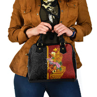 Papua New Guinea Independence Day Shoulder Handbag Birds-of-Paradise Melanesian Tattoos Tropical Plants