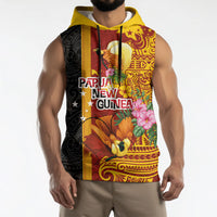 Papua New Guinea Independence Day Sleeveless Hoodie Birds-of-Paradise Melanesian Tattoos Tropical Plants