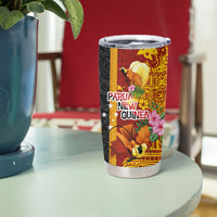 Papua New Guinea Independence Day Tumbler Cup Birds-of-Paradise Melanesian Tattoos Tropical Plants