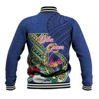 Guam Chamorro Baseball Jacket Tribal Latte Stone and Seal Artwork Polynesian Patterns