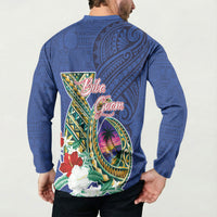Guam Chamorro Button Sweatshirt Tribal Latte Stone and Seal Artwork Polynesian Patterns