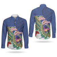 Guam Chamorro Couples Matching Short Sleeve Bodycon Dress and Long Sleeve Button Shirt Tribal Latte Stone and Seal Artwork Polynesian Patterns LT03 - Polynesian Pride