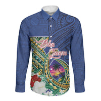 Guam Chamorro Long Sleeve Button Shirt Tribal Latte Stone and Seal Artwork Polynesian Patterns LT03 Unisex Multicolor - Polynesian Pride