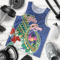 Guam Chamorro Men Tank Top Tribal Latte Stone and Seal Artwork Polynesian Patterns