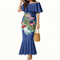 Guam Chamorro Mermaid Dress Tribal Latte Stone and Seal Artwork Polynesian Patterns LT03 Women Multicolor - Polynesian Pride