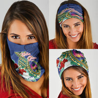 Guam Chamorro Neck Gaiter Tribal Latte Stone and Seal Artwork Polynesian Patterns