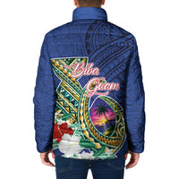 Guam Chamorro Padded Jacket Tribal Latte Stone and Seal Artwork Polynesian Patterns