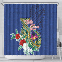 Guam Chamorro Shower Curtain Tribal Latte Stone and Seal Artwork Polynesian Patterns