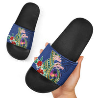 Guam Chamorro Slide Sandals Tribal Latte Stone and Seal Artwork Polynesian Patterns