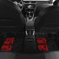Personalised Samoa 685 Car Mats Siapo Pattern and Samoa Flag Design LT03 Set 2pcs - Back Black - Polynesian Pride
