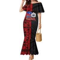 Personalised Samoa 685 Family Matching Mermaid Dress and Hawaiian Shirt Siapo Pattern and Samoa Flag Design