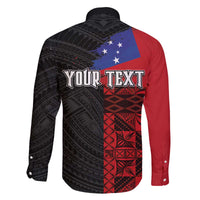 Personalised Samoa 685 Family Matching Off Shoulder Short Dress and Hawaiian Shirt Siapo Pattern and Samoa Flag Design