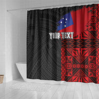 Personalised Samoa 685 Shower Curtain Siapo Pattern and Samoa Flag Design LT03 - Polynesian Pride