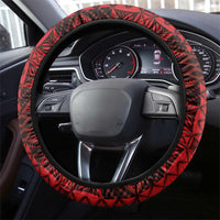 Samoa 685 Steering Wheel Cover Siapo Pattern and Samoa Flag Design LT03 - Polynesian Pride