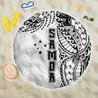 Samoa 685 Art Traditional Tattoo Pattern Beach Blanket White Color