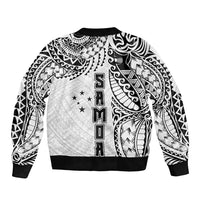Samoa 685 Art Traditional Tattoo Pattern Bomber Jacket White Color LT03 - Polynesian Pride