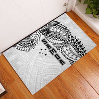 Samoa 685 Art Traditional Tattoo Pattern Rubber Doormat White Color