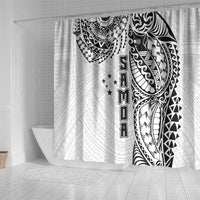Samoa 685 Art Traditional Tattoo Pattern Shower Curtain White Color LT03 - Polynesian Pride
