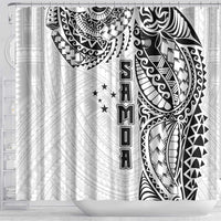 Samoa 685 Art Traditional Tattoo Pattern Shower Curtain White Color LT03 - Polynesian Pride