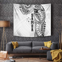 Samoa 685 Art Traditional Tattoo Pattern Tapestry White Color