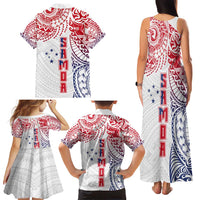 Samoa 685 Art Traditional Tattoo Pattern Family Matching Tank Maxi Dress and Hawaiian Shirt Gradient Color