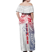 Samoa 685 Art Traditional Tattoo Pattern Off Shoulder Maxi Dress Gradient Color