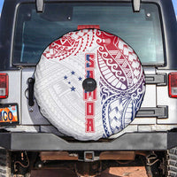 Samoa 685 Art Traditional Tattoo Pattern Spare Tire Cover Gradient Color LT03 White - Polynesian Pride