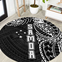 Samoa 685 Art Traditional Tattoo Pattern Round Carpet Black Color LT03 Black - Polynesian Pride