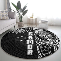 Samoa 685 Art Traditional Tattoo Pattern Round Carpet Black Color LT03 - Polynesian Pride