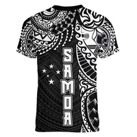 Samoa 685 Art Traditional Tattoo Pattern Women V-Neck T-Shirt Black Color LT03 - Polynesian Pride