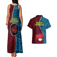 Bintangor Goroka Lahanis Rugby Couples Matching Tank Maxi Dress and Hawaiian Shirt Papua New Guinea Polynesian Tattoo LT03 - Polynesian Pride