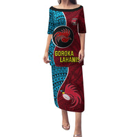 Custom Bintangor Goroka Lahanis Rugby Puletasi Papua New Guinea Polynesian Tattoo LT03 Long Dress Red - Polynesian Pride