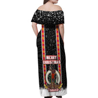 Vanuatu Christmas Family Matching Off Shoulder Maxi Dress and Hawaiian Shirt Polynesian Tribal Snow Style LT03 - Polynesian Pride
