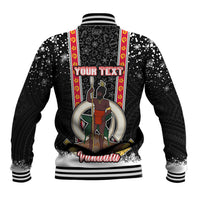 Personalised Vanuatu Christmas Baseball Jacket Polynesian Tribal Snow Style LT03 - Polynesian Pride