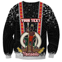 Personalised Vanuatu Christmas Sweatshirt Polynesian Tribal Snow Style LT03 - Polynesian Pride