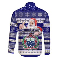 Custom Samoa Christmas Family Matching Short Sleeve Bodycon Dress and Hawaiian Shirt The Santa Coat of Arms with Samoa Bracelet Pattern LT03 - Polynesian Pride