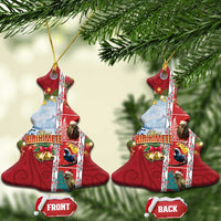 New Zealand Merry Christmas Ceramic Ornament Maori Animals, Koru Tattoo - Red Xmas Style